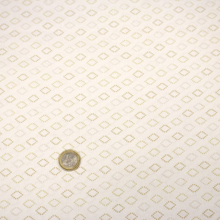 Tissu cotonnade enfant, les losanges en triangle ocres et écrus - OEKO - TEX STANDARD 100 - TissusPapi.com