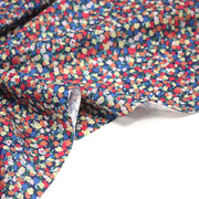 Tissu cotonnade fleurie ZELIE, fines fleurs & fond bleu ou blanc - OEKO - TEX - TissusPapi.com