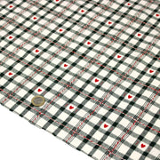 Tissu coton épais COEUR DES ALPES : carreaux traditionnels de chalet & petits cœurs tissés – 2 coloris disponibles - TissusPapi.com