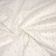 Tissu cotonnade enfant, fines fleurs roses et vertes - OEKO - TEX STANDARD 100 - TissusPapi.com