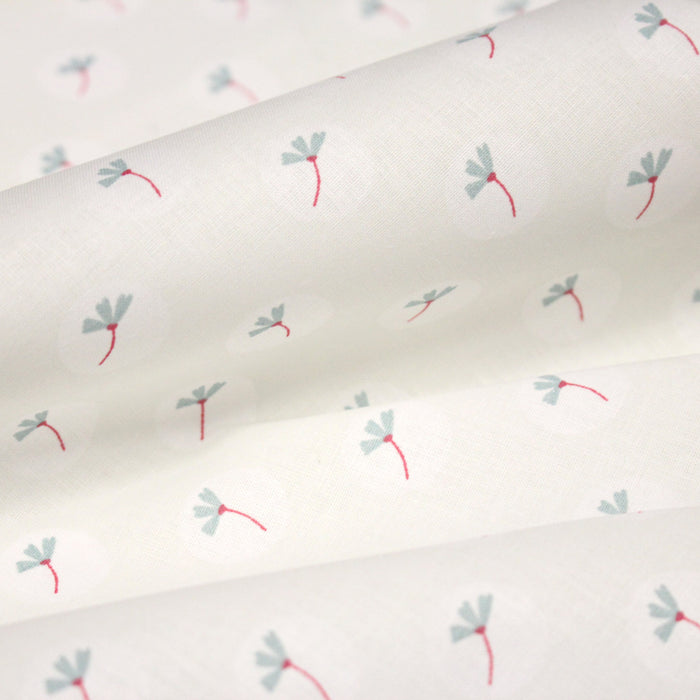 Tissu cotonnade enfant, fines fleurs roses et vertes - OEKO - TEX STANDARD 100 - TissusPapi.com