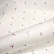 Tissu cotonnade enfant, fines fleurs roses et vertes - OEKO - TEX STANDARD 100 - TissusPapi.com