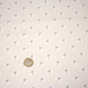 Tissu cotonnade enfant, fines fleurs roses et vertes - OEKO - TEX STANDARD 100 - TissusPapi.com