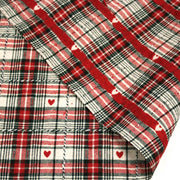 Tissu coton épais COEUR DES ALPES : carreaux traditionnels de chalet & petits cœurs tissés – 2 coloris disponibles - TissusPapi.com