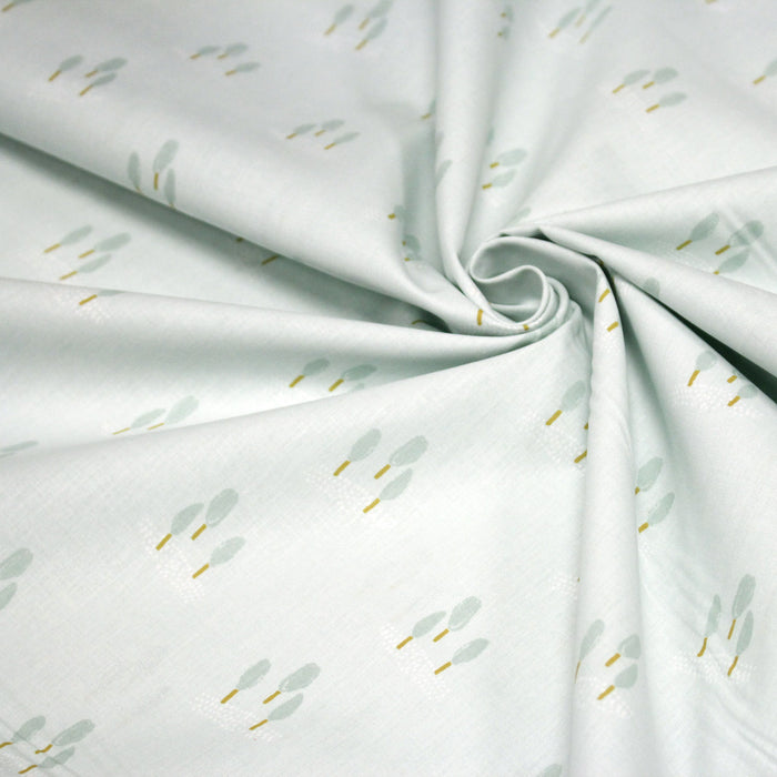 Tissu cotonnade enfant, les cyprès, fond vert pâle - OEKO - TEX STANDARD 100 - TissusPapi.com