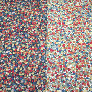 Tissu cotonnade fleurie ZELIE, fines fleurs & fond bleu ou blanc - OEKO - TEX - TissusPapi.com