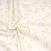 Tissu cotonnade enfant, les cyprès et les oiseaux, fond blanc cassé - OEKO - TEX STANDARD 100 - TissusPapi.com