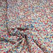 Tissu cotonnade fleurie ZELIE, fines fleurs & fond bleu ou blanc - OEKO - TEX - TissusPapi.com