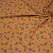 Tissu velours milleraies imprimé ocre aux fines fleurs roses & fines feuilles - STANDARD 100 OEKO-TEX - TissusPapi.com