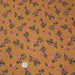 Tissu velours milleraies imprimé ocre aux fines fleurs roses & fines feuilles - STANDARD 100 OEKO-TEX - TissusPapi.com