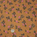 Tissu velours milleraies imprimé ocre aux fines fleurs roses & fines feuilles - STANDARD 100 OEKO-TEX - TissusPapi.com