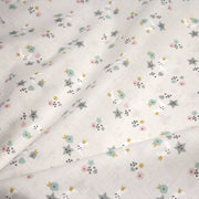 Tissu cotonnade enfant, fines fleurs, lunes et étoiles - OEKO - TEX STANDARD 100 - TissusPapi.com
