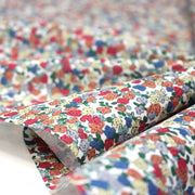 Tissu cotonnade fleurie ZELIE, fines fleurs & fond bleu ou blanc - OEKO - TEX - TissusPapi.com