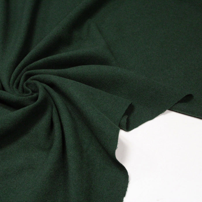Tissu lainage vert empire uni - Fabrication italienne
