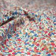 Tissu cotonnade fleurie ZELIE, fines fleurs & fond bleu ou blanc - OEKO - TEX - TissusPapi.com