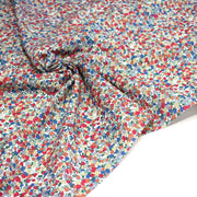 Tissu cotonnade fleurie ZELIE, fines fleurs & fond bleu ou blanc - OEKO - TEX - TissusPapi.com
