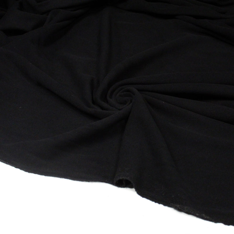 Tissu velours de laine noir uni - Fabrication italienne - TissusPapi.com