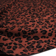 Tissu velours milleraies imprimé Léopard Terre de Sienne, noir, chocolat - STANDARD 100 OEKO-TEX - TissusPapi.com