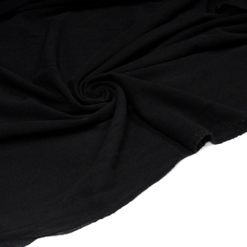 Tissu velours de laine noir uni - Fabrication italienne - TissusPapi.com