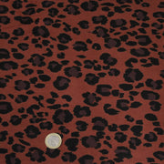 Tissu velours milleraies imprimé Léopard Terre de Sienne, noir, chocolat - STANDARD 100 OEKO-TEX - TissusPapi.com