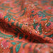 Tissu coton fin imprimé INDIENNES, corail aux fleurs roses et vertes - STANDARD 100 OEKO - TEX - TissusPapi.com