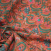 Tissu coton fin imprimé INDIENNES, corail aux fleurs roses et vertes - STANDARD 100 OEKO - TEX - TissusPapi.com
