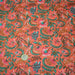 Tissu coton fin imprimé INDIENNES, corail aux fleurs roses et vertes - STANDARD 100 OEKO - TEX - TissusPapi.com