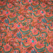 Tissu coton fin imprimé INDIENNES, corail aux fleurs roses et vertes - STANDARD 100 OEKO - TEX - TissusPapi.com