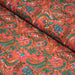 Tissu coton fin imprimé INDIENNES, corail aux fleurs roses et vertes - STANDARD 100 OEKO - TEX - TissusPapi.com