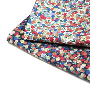 Tissu cotonnade fleurie ZELIE, fines fleurs & fond bleu ou blanc - OEKO - TEX - TissusPapi.com