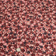 Tissu velours milleraies imprimé aux fleurs roses, cacao, rose pale, noir, taupe - STANDARD 100 OEKO-TEX - TissusPapi.com