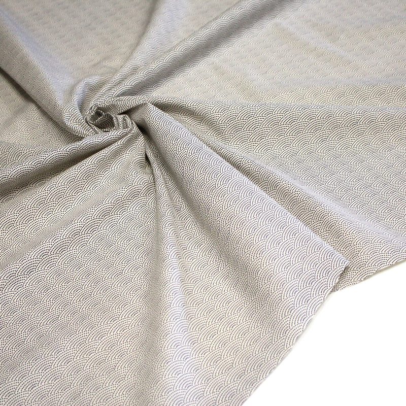 Tissu cotonnade motif japonais SEIGAIHA : écru/bleu et bleu/écru - COLLECTION JAPON INDIGO - TissusPapi.com
