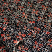 Tissu coton fin imprimé INDIENNES, noir aux motifs floraux géométriques - STANDARD 100 OEKO - TEX - TissusPapi.com
