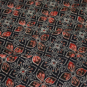 Tissu coton fin imprimé INDIENNES, noir aux motifs floraux géométriques - STANDARD 100 OEKO - TEX - TissusPapi.com