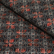 Tissu coton fin imprimé INDIENNES, noir aux motifs floraux géométriques - STANDARD 100 OEKO - TEX - TissusPapi.com