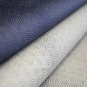 Tissu cotonnade motif japonais SEIGAIHA : écru/bleu et bleu/écru - COLLECTION JAPON INDIGO - TissusPapi.com