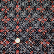 Tissu coton fin imprimé INDIENNES, noir aux motifs floraux géométriques - STANDARD 100 OEKO - TEX - TissusPapi.com
