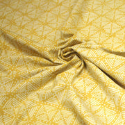 Tissu coton fin imprimé INDIENNES, jaune & motif Shibori géométrique écru - STANDARD 100 OEKO - TEX - TissusPapi.com