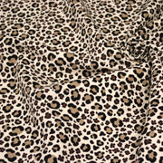Tissu velours milleraies imprimé Léopard écru, noir, marron, grège - STANDARD 100 OEKO-TEX - TissusPapi.com
