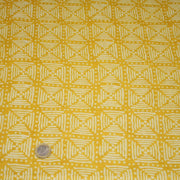 Tissu coton fin imprimé INDIENNES, jaune & motif Shibori géométrique écru - STANDARD 100 OEKO - TEX - TissusPapi.com