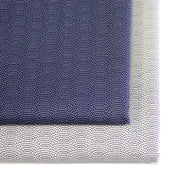 Tissu cotonnade motif japonais SEIGAIHA : écru/bleu et bleu/écru - COLLECTION JAPON INDIGO - TissusPapi.com
