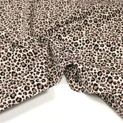 Tissu velours milleraies imprimé Léopard écru, noir, marron, grège - STANDARD 100 OEKO-TEX - TissusPapi.com