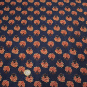 Tissu coton fin imprimé INDIENNES, bleu aux motifs floraux BOOTA rouges - STANDARD 100 OEKO - TEX - TissusPapi.com