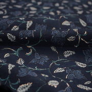 Tissu coton fin imprimé INDIENNES, bleu marine aux fleurs bleues - STANDARD 100 OEKO - TEX - TissusPapi.com