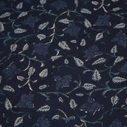 Tissu coton fin imprimé INDIENNES, bleu marine aux fleurs bleues - STANDARD 100 OEKO - TEX - TissusPapi.com