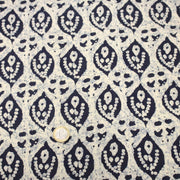 Tissu coton fin imprimé INDIENNES, motifs floraux BOOTA écrus & bleus - STANDARD 100 OEKO - TEX - TissusPapi.com
