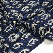 Tissu coton fin imprimé INDIENNES, motif traditionnel bleu & blanc BOOTA - STANDARD 100 OEKO - TEX - TissusPapi.com