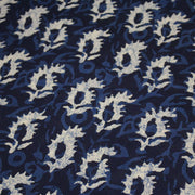 Tissu coton fin imprimé INDIENNES, motif traditionnel bleu & blanc BOOTA - STANDARD 100 OEKO - TEX - TissusPapi.com