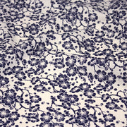 Tissu cotonnade motif japonais HANA aux fleurs de cerisier : écru/bleu et bleu/écru - TissusPapi.com