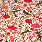 Tissu cotonnade fleuri typique ART NOUVEAU, tons corail, roses et verts - OEKO - TEX STANDARD 100 - TissusPapi.com